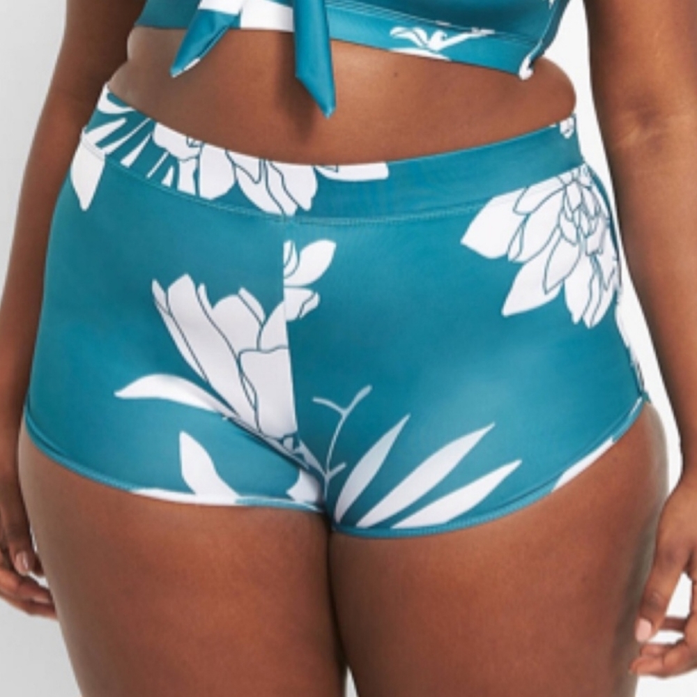 Lane Bryant Cacique 36 Boyshorts Bikini Swimsuit Bottoms Dolphin